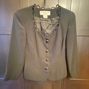 Black Blazer with Neck Detailing (Size 6)